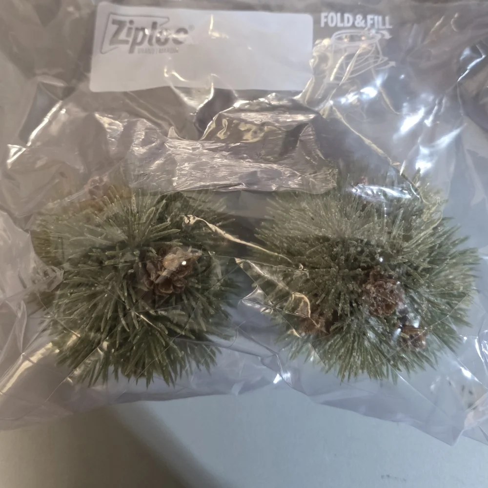 Pier 1 Green Pinecone Holiday Pine Tree Ball Decor Set Of 2